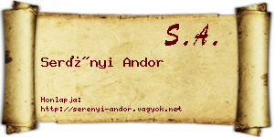 Serényi Andor névjegykártya