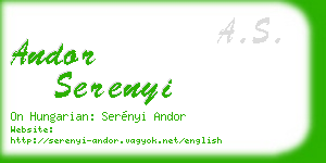andor serenyi business card